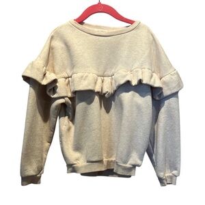 Rabbit + Bear Girl’s Ruffle Sweatshirt Top Size 7